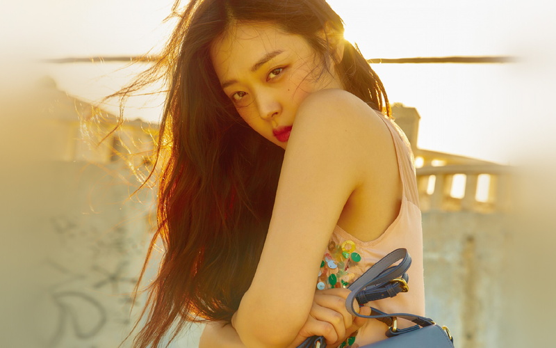 girl, asian, 4K, kpop, sulli, sunset
