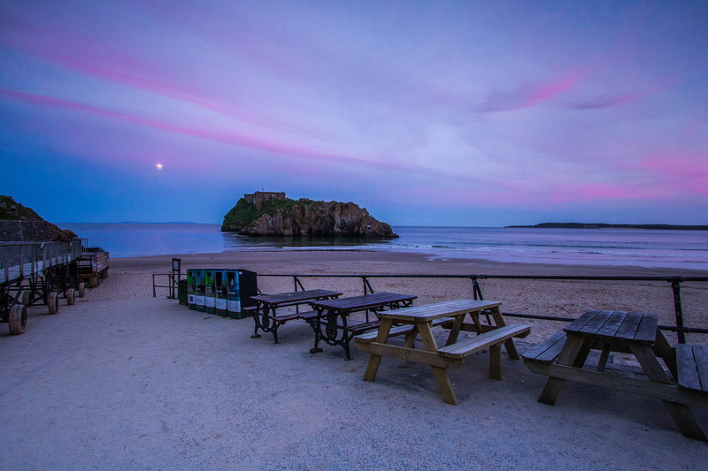 environment, seat, night, beauty in nature, outdoors, idyllic, beach, cloud - sky, sunset, scenics - nature, seascape, relaxation, sea, coastline, 4K