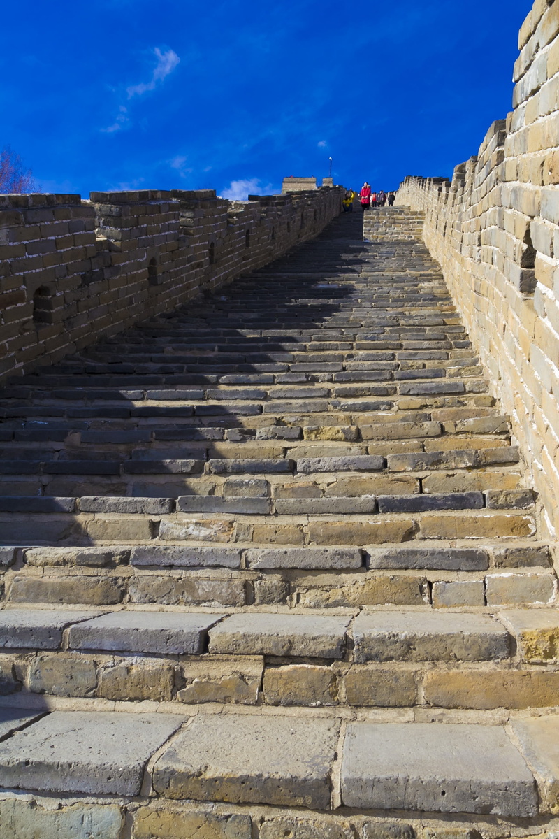 the past, staircase, incidental people, mountains, sky, archaeology, mountain, ancient history, beijing, winter, ancient, old ruin, ancient civilization