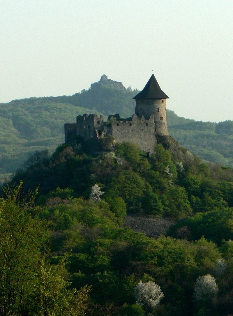 fort, building, country, architecture, castle, šalgó, sky, mountain, clear sky, šomoška, trees, gray, nature, plant, hungary, no people, growth, green color