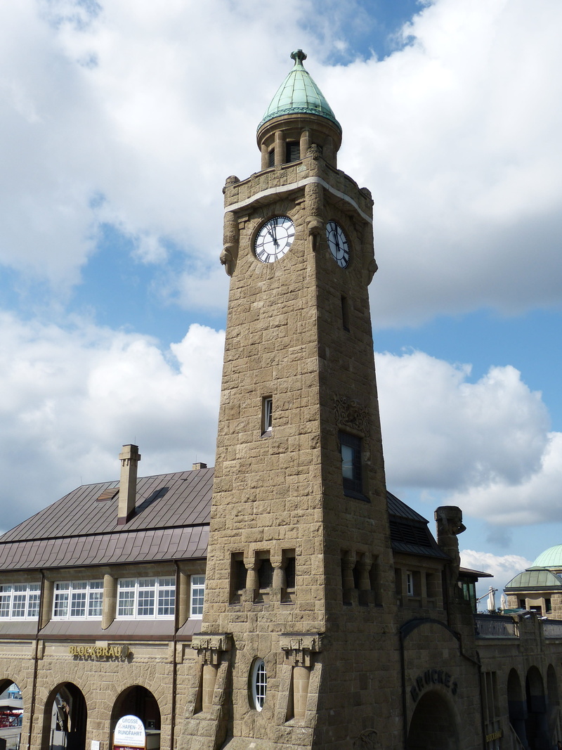 Landungsbrücken, places of interest, landmark, tourist attraction, place of worship, architecture, clock tower, day, her, tower, cloud - sky, outdoors