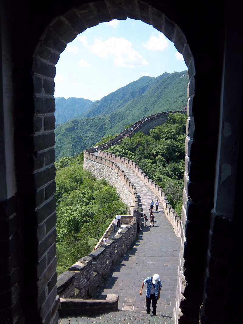 ancient civilization, rear view, people, connection, incidental people, china, the past, daytime, tree, viaduct, 4K, wonder, wall, men, Great Wall Of China