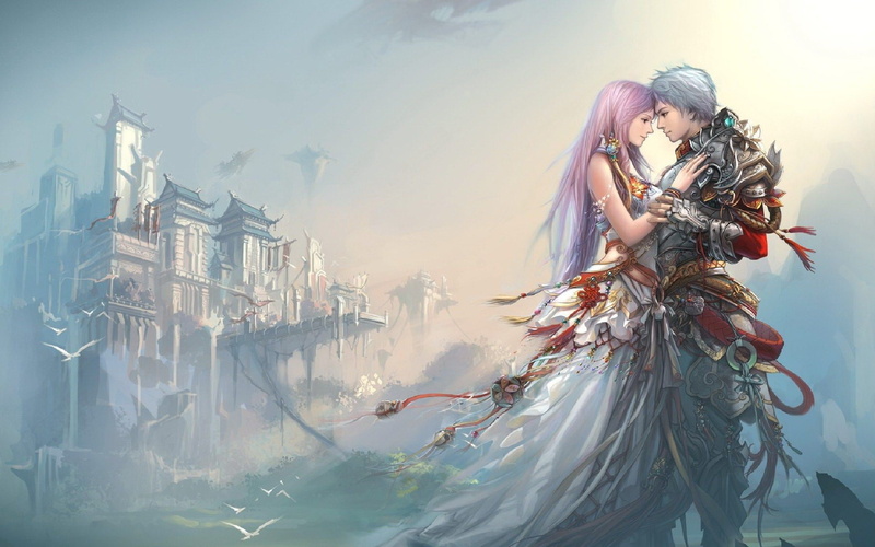 1080P, castillo, amor, novios, fantasia, medieval