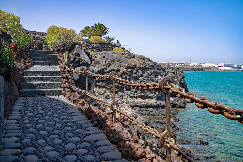 sky, travel destinations, sea, built structure, spain, jos, san, africa, solid, outdoors, rock, ruined, clear sky, day, Castillo De San José, the past