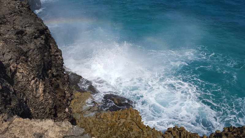 aquatic sport, no people, caribbean sea, scenics - nature, sea, rock - Object, santo domingo, hitting, caribbean, 5K, coastline, high angle view, nature