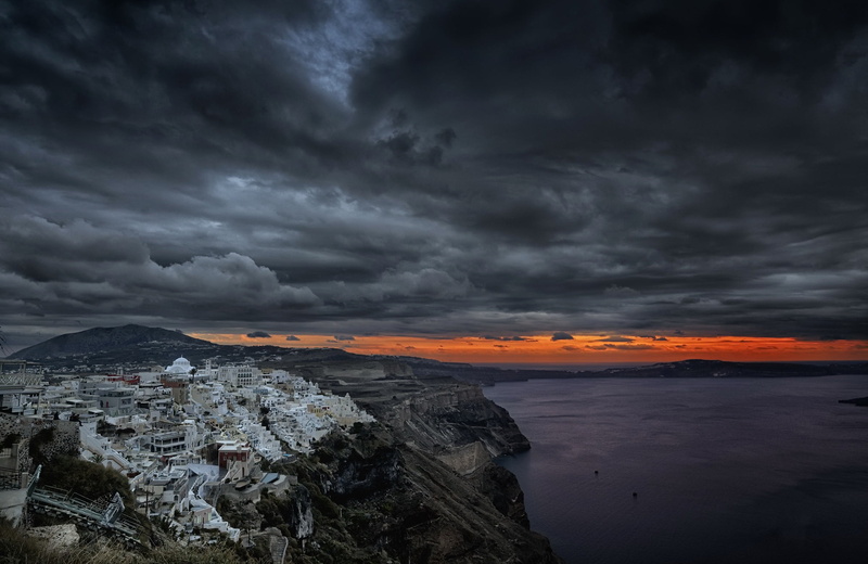 greece, Thera, Santorini, arquitectura, 1080P