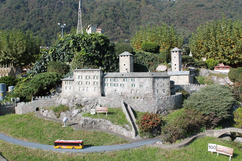 nature, the past, architecture, bellinzona, mountain, switzerland, 1080P, travel, swissminiatur, day, castelgrande, green color, high angle view, growth