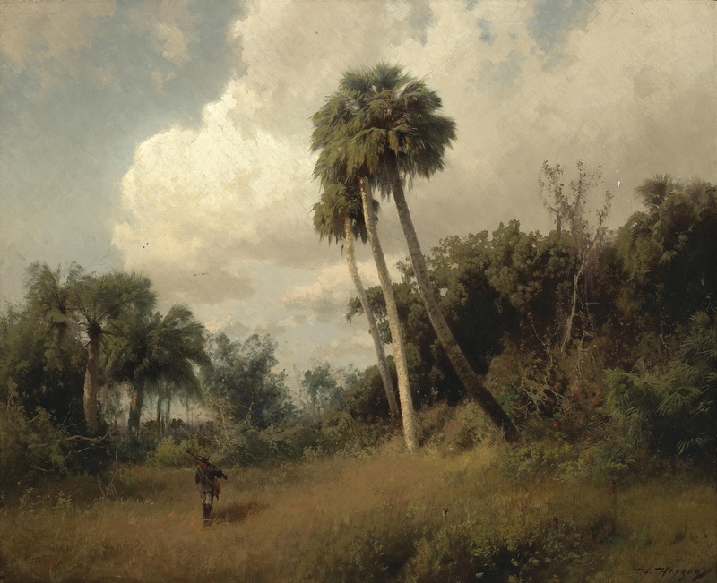 clouds, scenic, day, growth, real people, cloud - sky, scenics - nature, artistry, woods, land, palms, art, tranquility, field, one person, non-urban scene