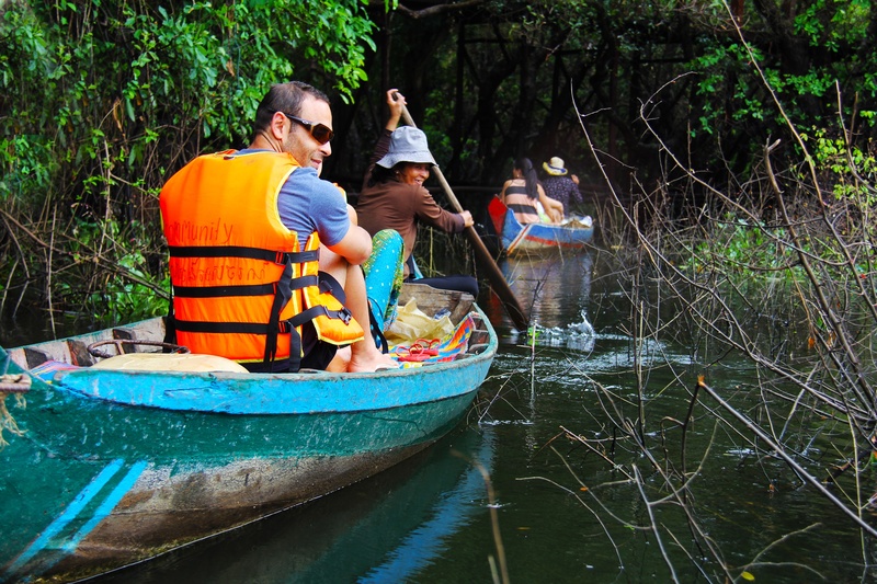 togetherness, asia, real people, mode of transportation, cambodia, beautiful, 2K, nautical Vessel, mangrove, travel, floating, men, day, tree, males, tour
