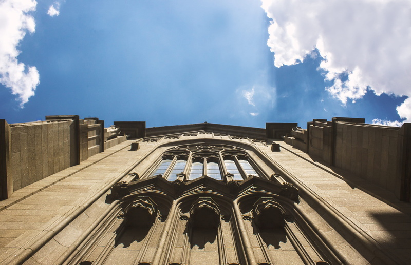 god, blue sky, 4K, sé, sky, love, low angle view, blue, são paulo, building, architecture, built structure, religion, travel destinations, church, building exterior