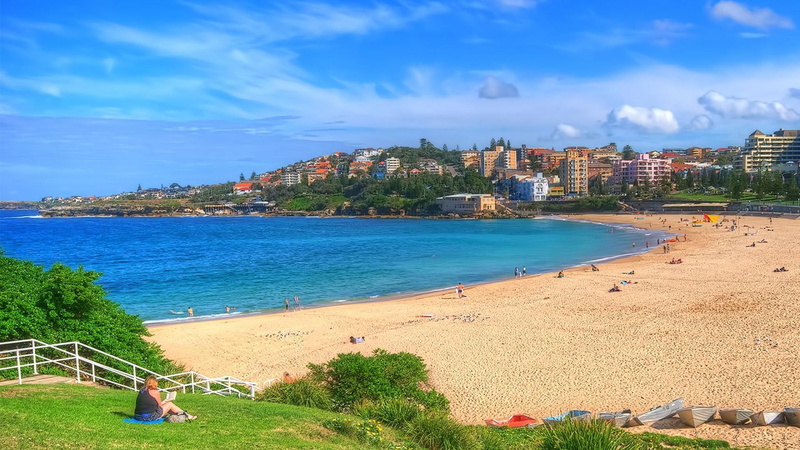 beach, lovely, sydney, australia, 1080P, coogee, nature and landscapes, grass, city