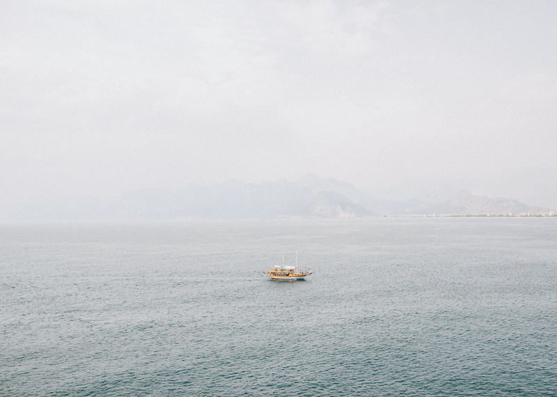 beauty in nature, no people, white, sailboat, cloud - sky, sail, fog, antalya, travel, mode of transportation, asia minor, sailing, brown, outdoors, beach