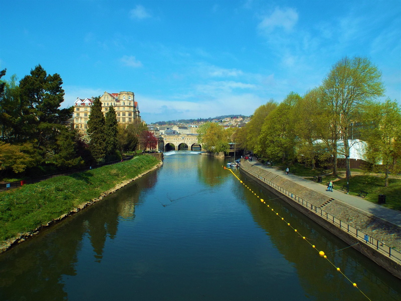 sky, beauty in nature, water, 4K, avon, River, nature, arch bridge, Bath, building exterior, Travel, no people, River, residential district, bridge, britain