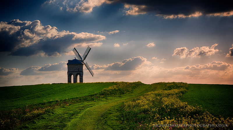 landscape, warwickshire, flowers, rural Scene, time, sunset, clouds, hill, old, sky, grass field, cloud - Sky, farm, Mill, non-Urban Scene, 4K, nature