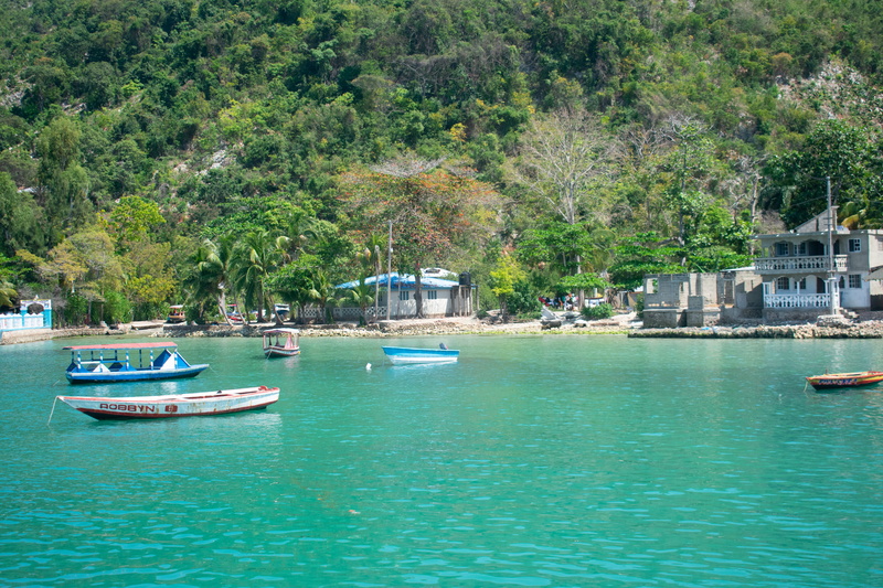 built structure, nature, mode of transportation, tree, water, architecture, lagoon, island of labadee, 5K, travel, anchored, waterfront, vessel, turquoise colored