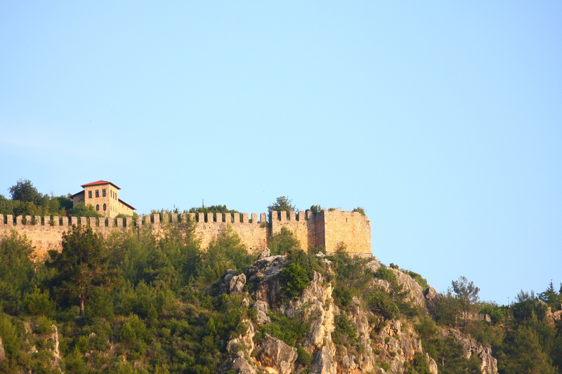 scenics - nature, travel, no people, history, copy space, fort, tree, built structure, land, building exterior, building, garden, castle, blue, mountain