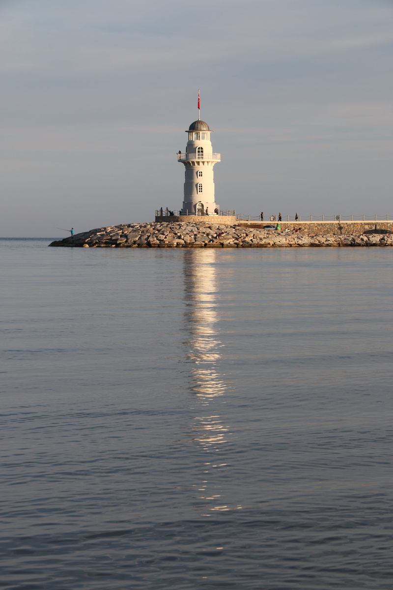alanya, Lighthouse, building, sea, architecture, beach, direction, security, antalya, reflection, waterfront, scenics - nature, nature, guidance, sky, mediterranean