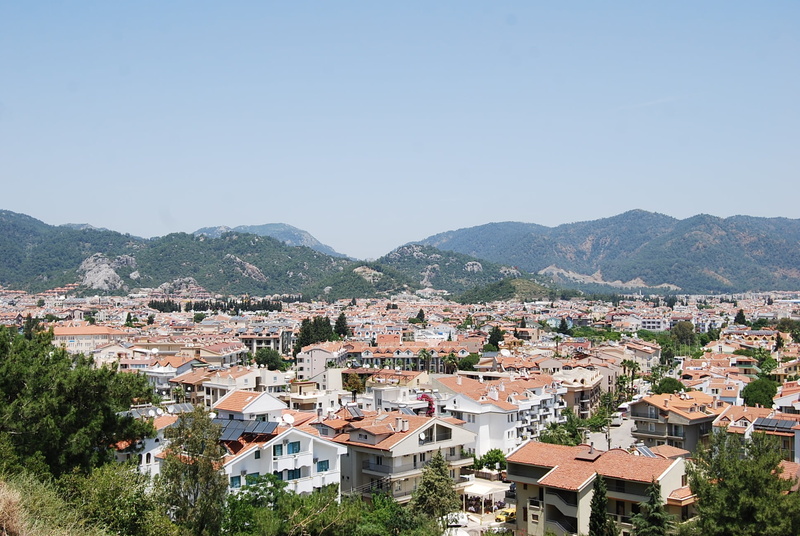 outdoors, house, cityscape, city, marmaris, townscape, tree, nature, roof, turkish riviera, residential district, building, crowded, sky, mountains, high angle view