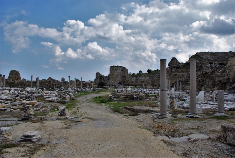 antiquity, old, turkish riviera, architecture, clouds, places of interest, scenic, ancient, broken, travel destinations, stones, ruined, nature, side, stone material