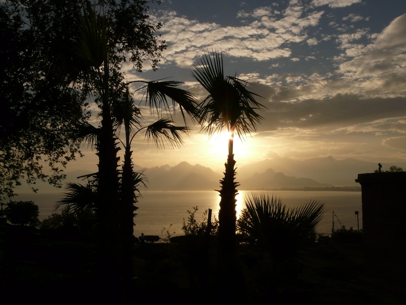 growth, antalya, no people, mountains, built structure, coconut palm tree, plant, scenics - nature, cloud - sky, tranquility, sky, architecture, holiday