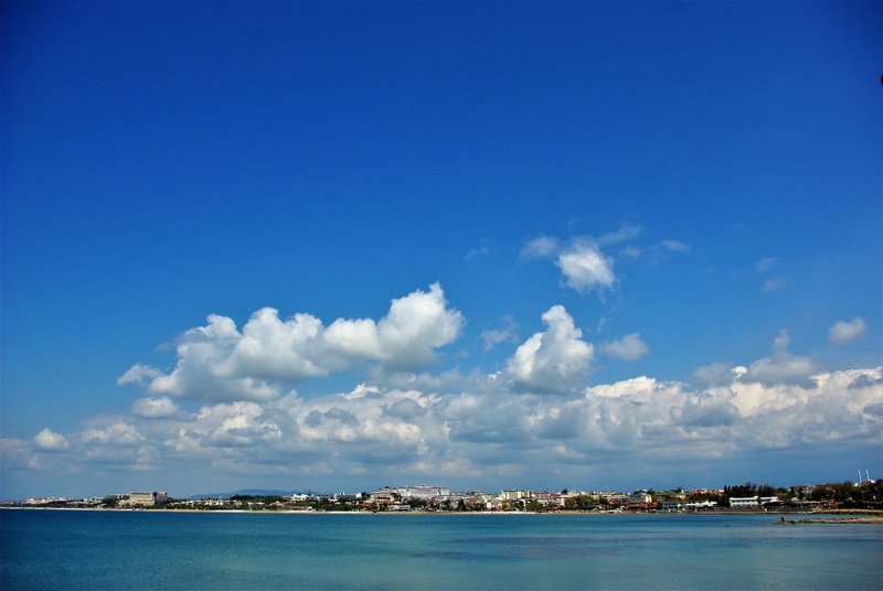 water, recovery, palm, excursion boats, cloud - sky, antique, no people, tranquil scene, city, nature, coast, landscape, turkish riviera, turkey, holiday