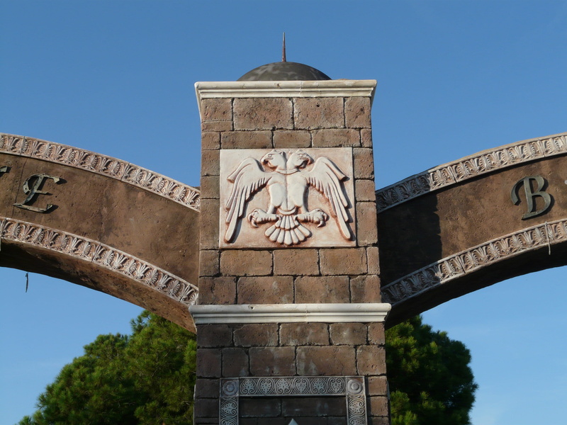 architectural column, stones, blue, monument, Adler, turkey, antalya, clear sky, travel, nature, day, tower, Oriental, turkish riviera, tree, kadriye, building exterior