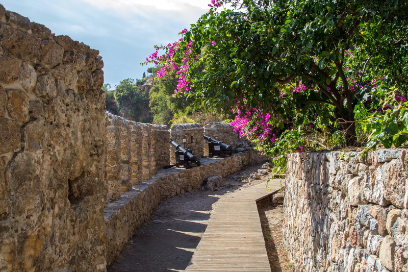 outdoors, stone wall, stone Material, flower, sun, no people, tourism, antiquity, rest, maritime, cultures, architecture, flowering plant, built structure