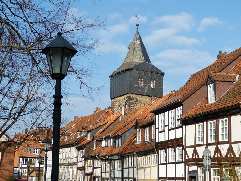 religion, history, architecture, middle ages, facade, outdoors, hildesheim germany, lantern, historically, tower, 4K, old town, city gate, tree, place of worship