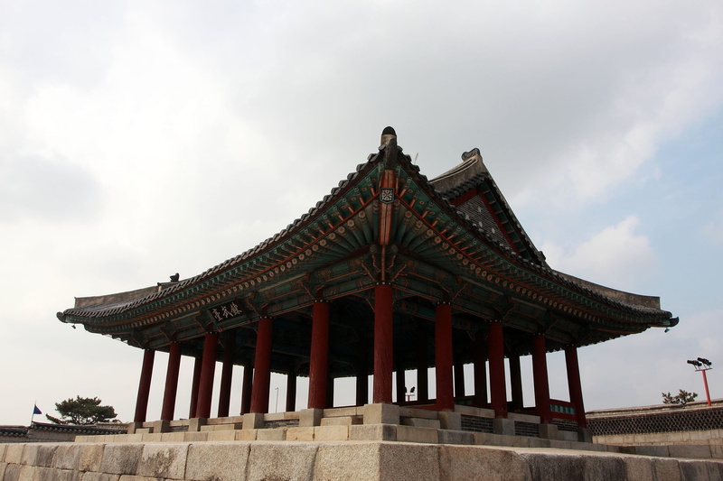 architectural column, history, cloud - sky, castle, building exterior, suwon, place of worship, travel destinations, building, religion, sky, korea culture