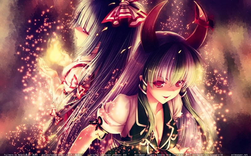 Touhou, 1080P, Fujiwara no Mokou, anime