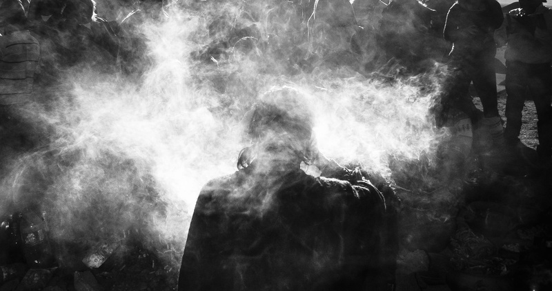 stage, religious, illuminated, crowd, night, ceremony, festival, enjoyment, event, arts culture and entertainment, people, celebration, smoke, group of people