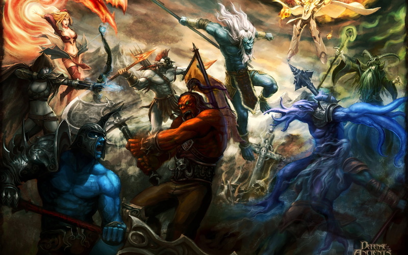 poster, 1080P, scene, defense, dota, games, ancients