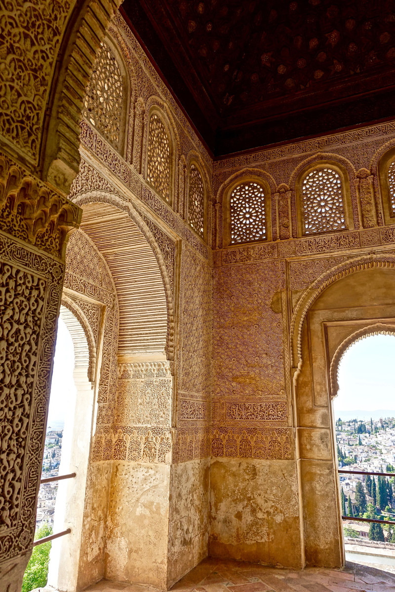 the past, low angle view, travel destinations, no people, architectural column, moorish, travel, design, plasterwork, arabic, ornate, spanish, decoration