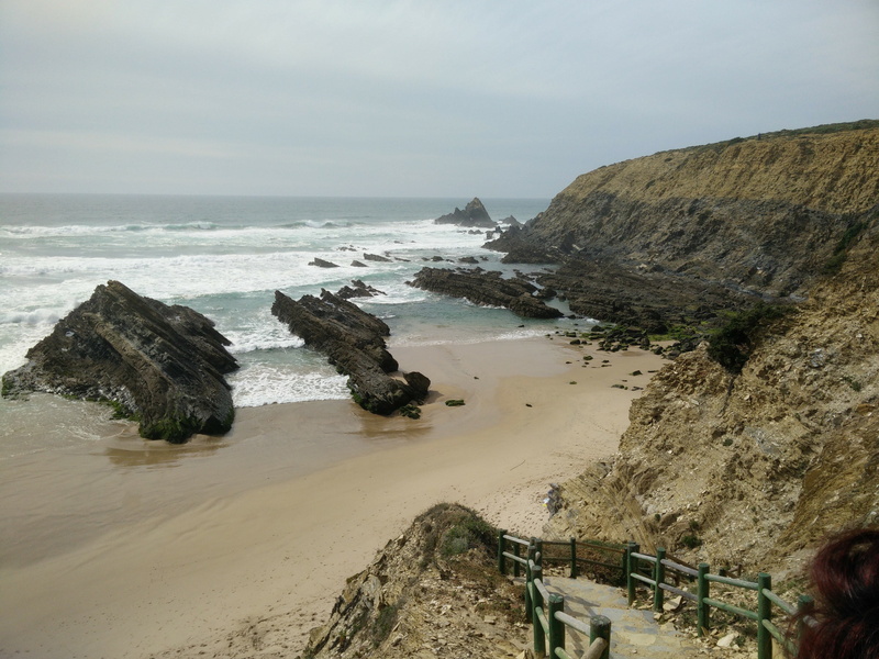 portugal, day, horizon over water, sky, vacation, water, land, rock formation, sand, horizon, outdoors, coast, rock - object, rock, europe, alentejo, solid