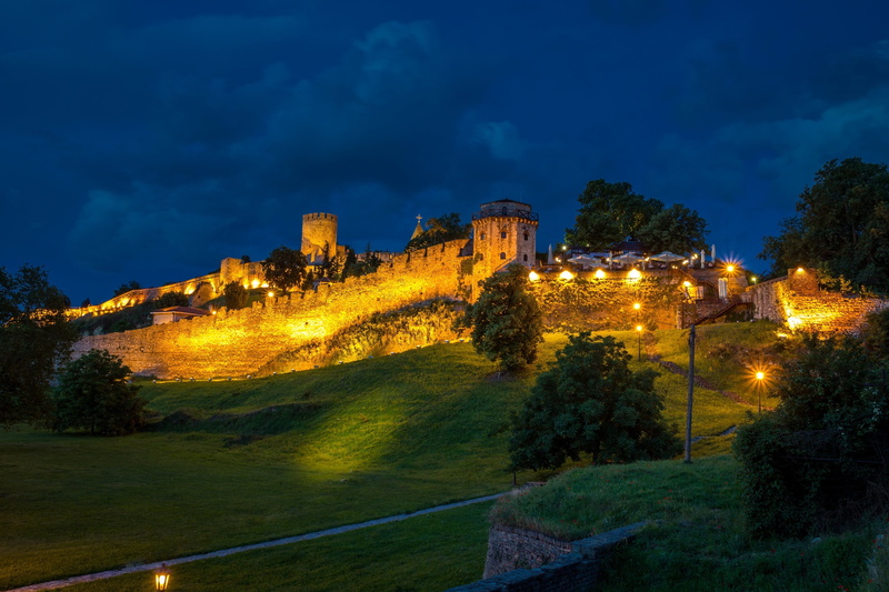 4K, tree, illuminated, castle, plant, the past, travel destinations, fort, building, building exterior, nature, built structure, no people, history, architecture