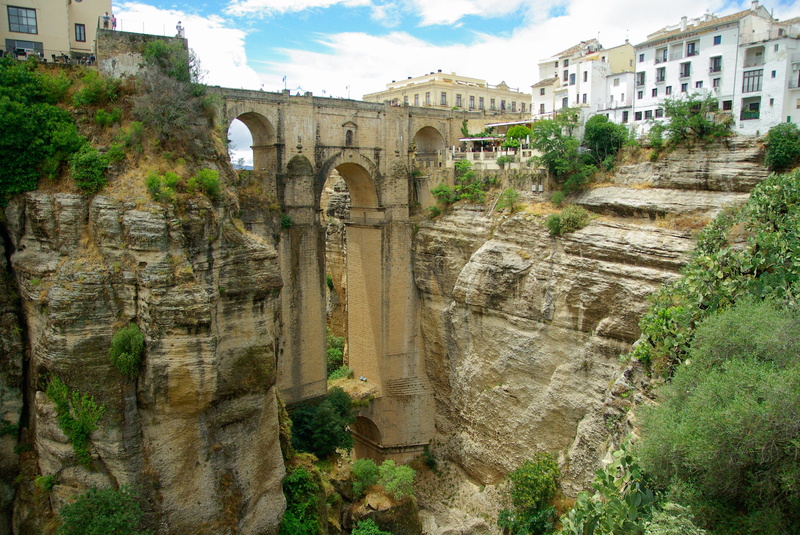 old, concrete, house, building, ancient, travel, 2K, ronda, ruined, sky, the past, history, bridge - man made structure, plant, ancient civilization, travel destinations