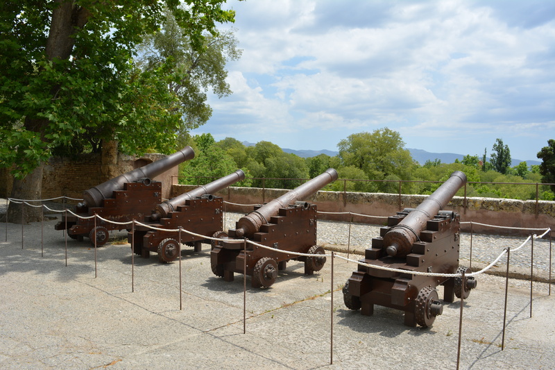 tree, transportation, sky, cloud - sky, the past, andalusia, fortress, plant, weapon, no people, generalife, day, old, history, courtyard, nature, historical