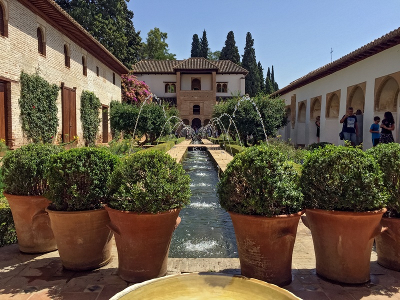 tree, sky, alhambra, building exterior, spain, potted plant, picturesque, architecture, building, built structure, city, muslim, residential district, islam