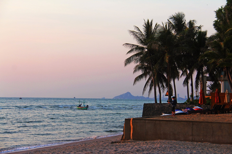 transportation, calm, nature, summer, scenic, swimming, resort, thailand, tropical, sunset, tranquil scene, coast, sky, plant, green, coconut palm tree