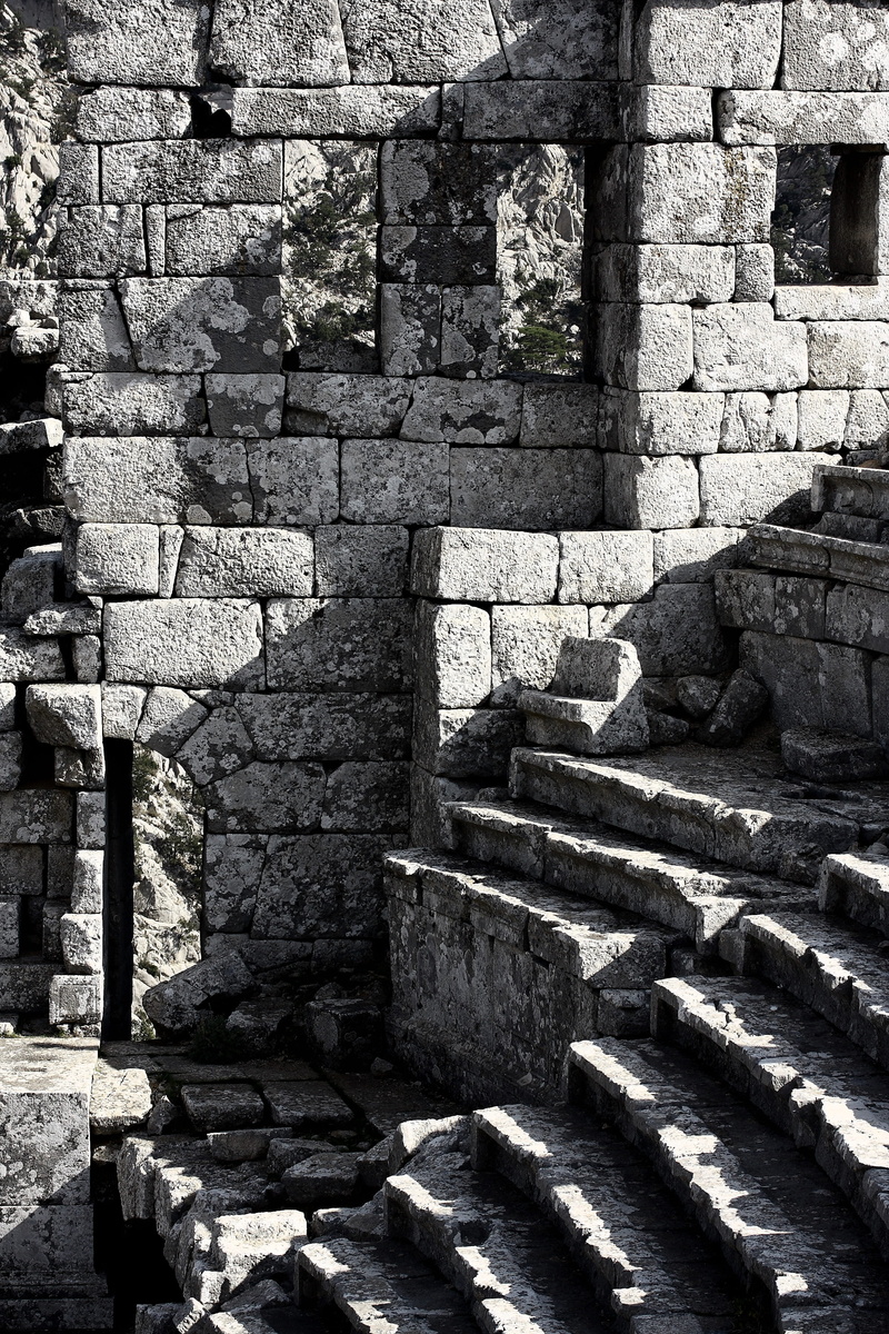 no people, building exterior, stone material, antalya, hellenic, rome, outdoors, antique, city, ancient, time, ancient civilization, architecture, day