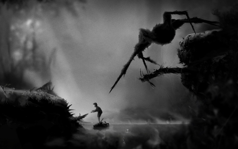 lifestyles, two people, land, silhouette, day, Limbo, outdoors, selective focus, flower, spider, men, people, real people, motion, video games, Dark, tree