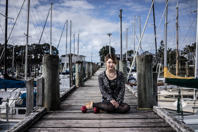 woman, food, sky, dock, matakana, meadow, looking at camera, outdoors, organic, zealand, countryside, casual clothing, farm, one woman only, farmland, fruit