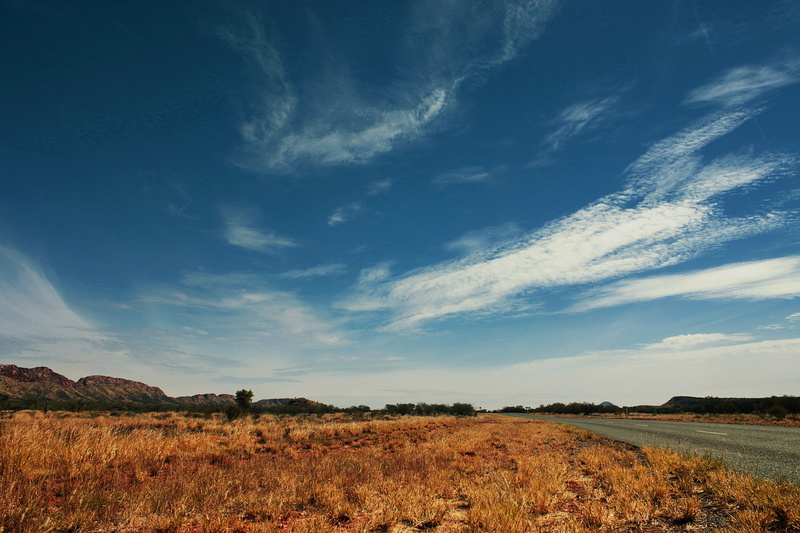 scenery, northern territory, agriculture, nature, ground, growth, countryside, sky, landscape, idyllic, grass, azure sky, panoramic, blue, no people, finke gorge national park