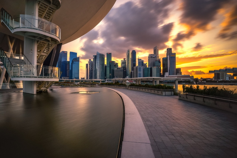 1080P, megapolis, sunset, Singapore, Marina Bay