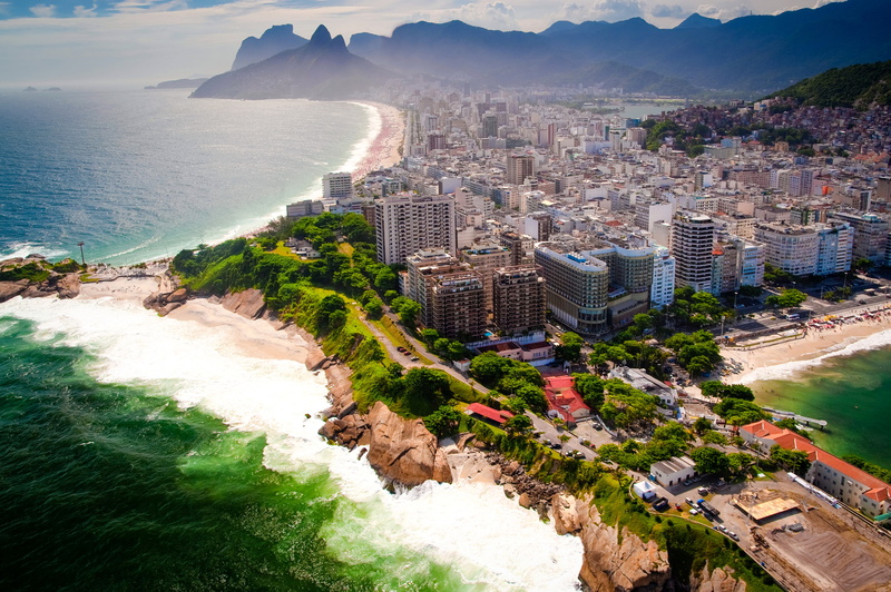 coast, beauty, mountains, megapolis, Rio de Janeiro, panorama, sea, beach, 2K, landscape, Brazil