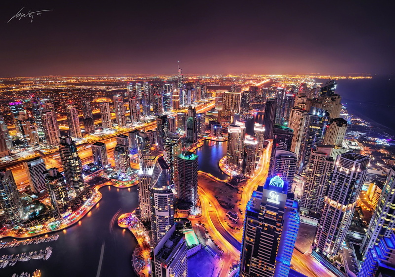 Night, Cities, Dubai, 1080P, Megapolis