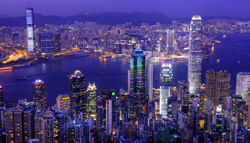 cities, hong, rivers, chi, megapolis, 4K, kong, night, skyscrapers