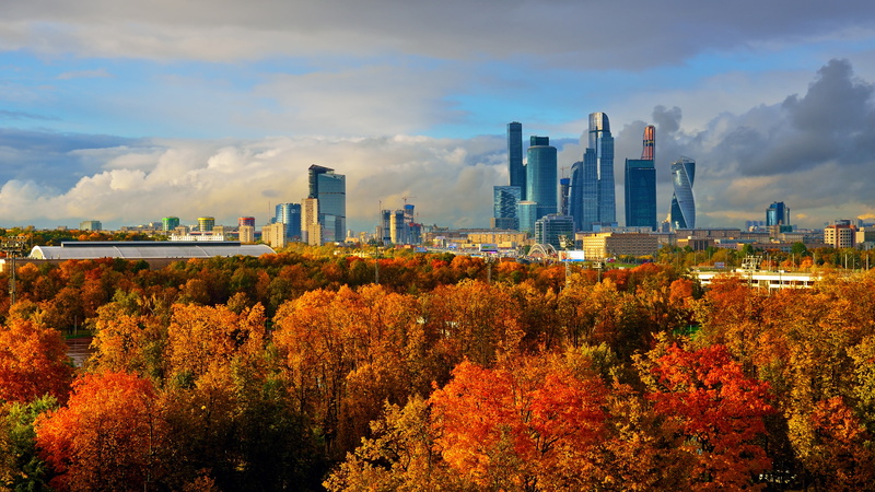 autumn, 4K, russia, skyscapers, moscow, moscow international business center