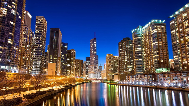 illuminated, travel destinations, building, no people, nyc, tourism, financial, bridge, landscape, sky, skyline, modern, skyscrapers, metropolis, 1080P