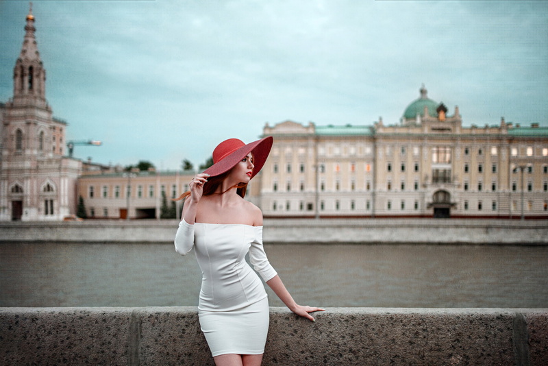 1080P, Beauty in Moscow, Nadia, hat, Russia, George Chernyadev, Hope Niyazova, dress, the city, girl